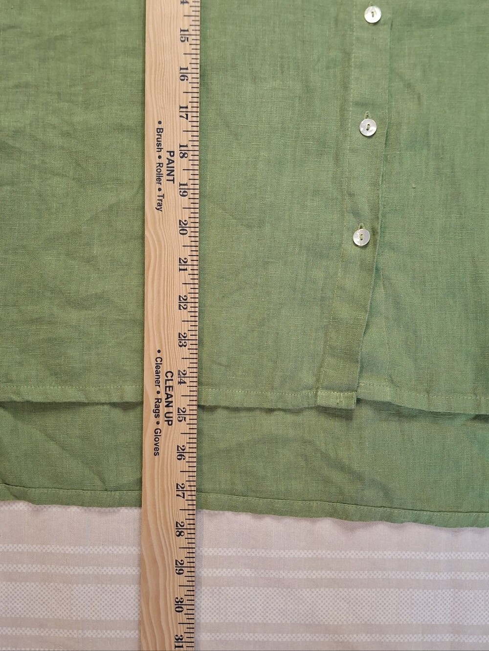 Vtg Cut Loose 100% Linen Button Up Shirt Blouse Longer Back Boxy Womens Sz L - Picture 7 of 9